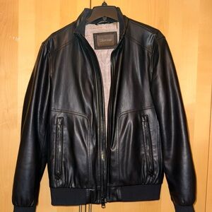 Calvin Klein Black Leather Jacket for Men